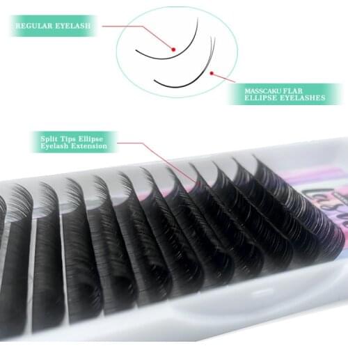 Super Cheaper Faux Matte Black Lash flat ellipse eyelash lashes for professionals natural eyelash extension for wholesale