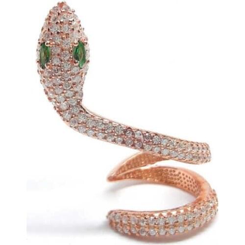 Tevuli 925 Sterling Silver Green 3-compartment Disposable Cartilage Snake Earrings