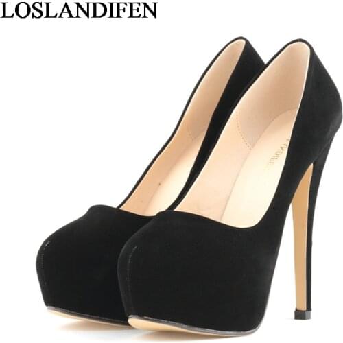 2020 New Spring Autumn Elegant High Heeled Shoes Sexy Thin Heels Platform Pumps Black White Red Office Dress Shoes NLK-C0006
