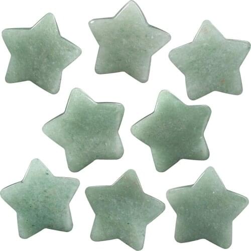 TUMBEELLUWA 1 Set/5Pcs 30mm Healing Crystal Star Carved Palm Worry Stone Energy Gem Pocket Stones for diy Home Decoration