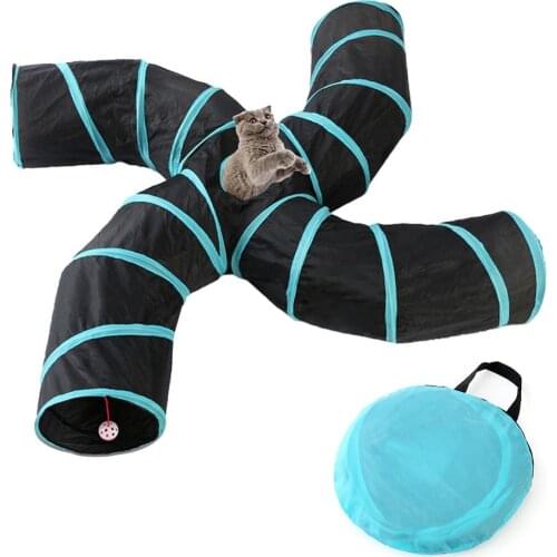 2/3/4/5 Holes Cat Tunnel Toys Pet Cat Tunnel Cats Toys For Cat Kitten Collapsible Crinkle Cat Playing Tunnel Toy For Cat Rabbit