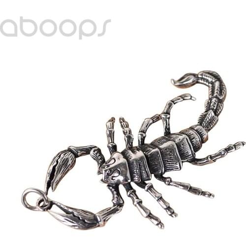 Vintage Big 925 Sterling Silver 3D Scorpion Pendant for Men Boys,Free Shipping