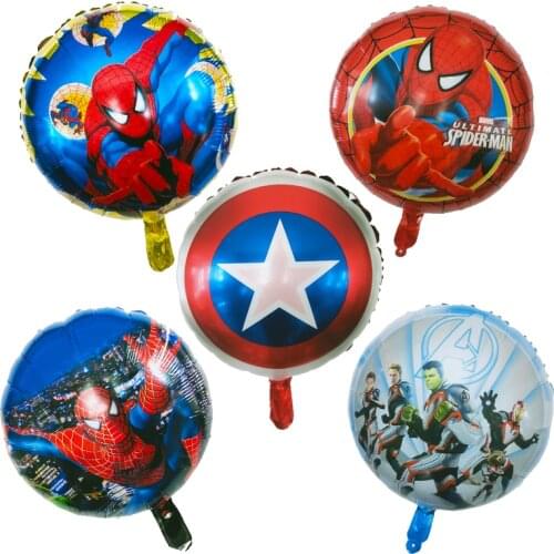 Captain America SpiderMan Iron Man Head Foil Balloons The Avengers Hero balloons birthday party Decor toys