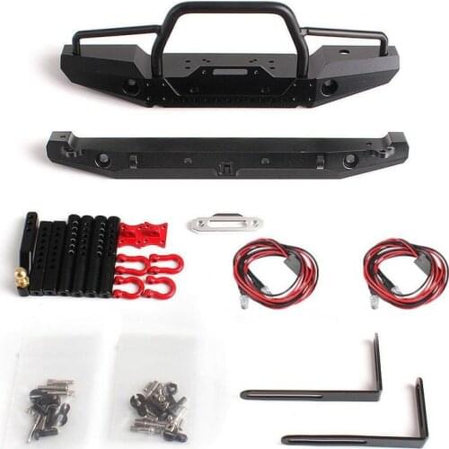 1:10 RC Rock Car Metal Front Rear Bumpers for Traxxa TRX-4 SCX10II 90046 RC Crawler Accessories