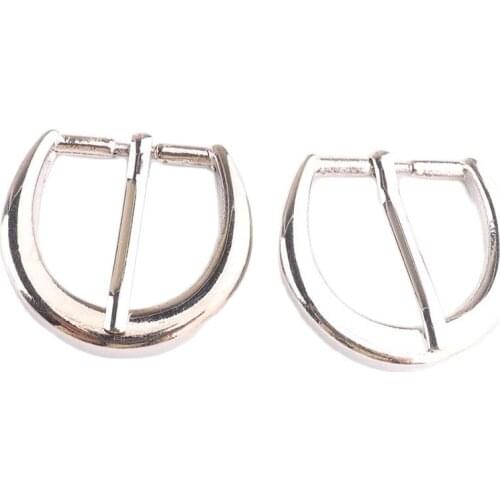 10PCS Belt Buckle 20mm(3/4 inch)Silver Casual Single Pin Belt Half Buckle Leather Craft Jeans Webbing Parts Accessories DIY