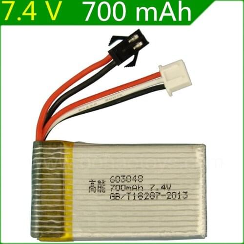 20pcs/lot 7.4V 700mAh 25C X600 F46 aircraft model aircraft axis of JXD391V LIPO battery 7.4V 700mAh 603048 SM plug