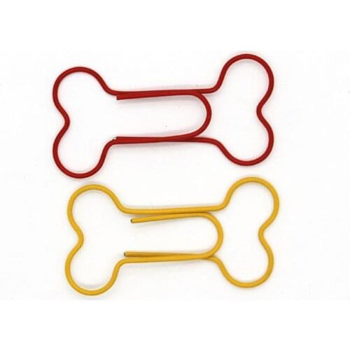 24pcs/lot Cute Bone Shape Paperclip Hollow Metal Binder Note Note Paper Photo Clip Learning Stationery Japanese School Supplies