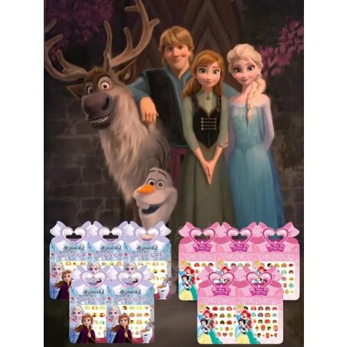 5 Pcs Girls Frozen 2 Elsa Anna Luminous Nail Stickers Makeup Toys Snow White Princess Sofia Kids Glow In Dark Nail Art Sticker