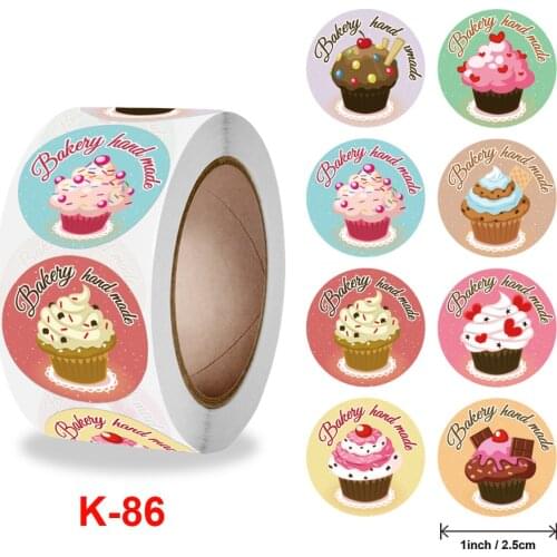 500pcs 1inch Cute Cake Baking Handmade Stickers Party Gift Wrapping Thank You DIY Decoration Label