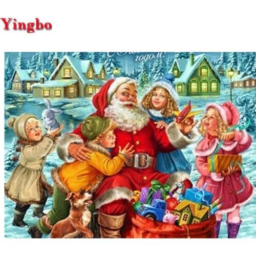 5D DIY Diamond Painting Santa Claus Cross Stitch Mosaic Diamond Embroidery full square Round Drill Home Decoration Accessories