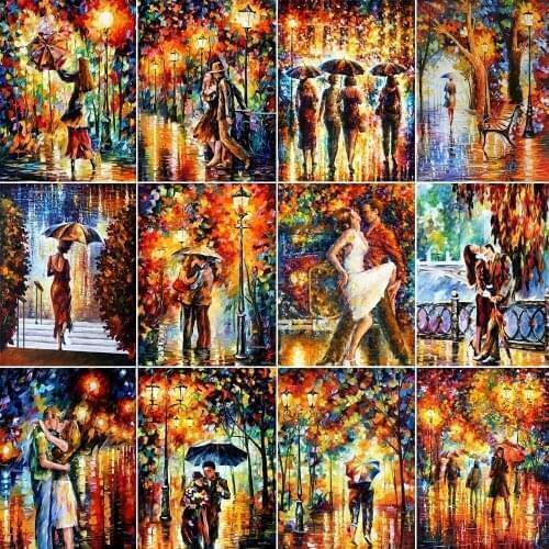 5D Diy Diamant Schilderij Portret Paar Wandelen Landschap Art Painting Volledige Ronde Diamant Familie Decoratie Borduurwerk