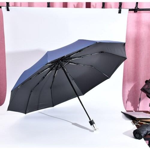 10 Fold Full Automatic Umbrella Anti Slip Handle Black Glue Coating Sunscreen Umbrella Business Gift