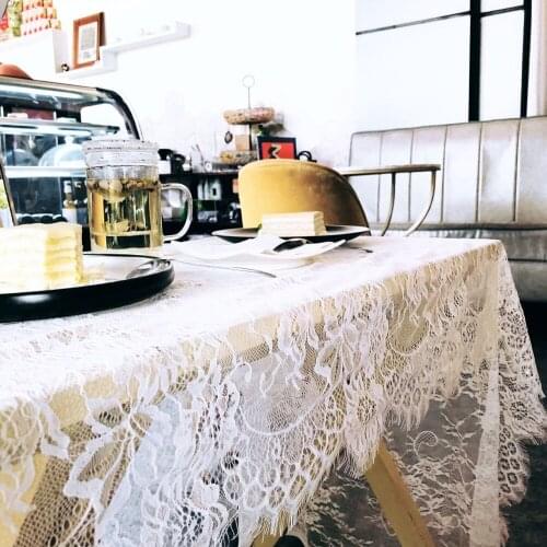 White openwork lace tablecloth wedding decoration clothing accessories European wedding home decoration table flag
