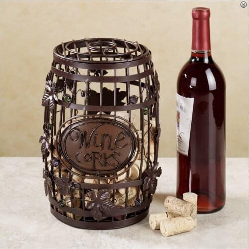 Free shipping The creative wine corks rack wine bucket style and wine goblet glass style corks rack metal decoration