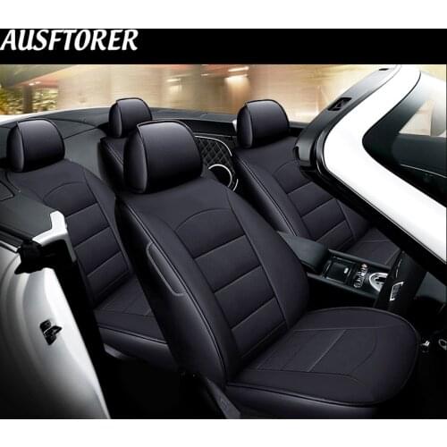 AUSFTORER Genuine Leather Custom Fit Covers Seat for Volkswagen VW EOS 2007-2011 Automobiles Seat Cover Front & Rear Accessories