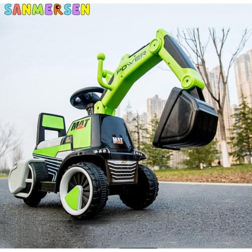 Infant Shining Child Excavator Ride on Toy Baby Car Balance Car Engineering Vehicle with LED Light Large Gift Suit for 2-6Y Baby