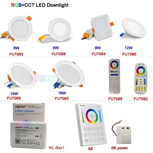 MiBOXER 6W/9W/12W/15W/18W RGB+CCT LED Downlight AC110V 220V Dimmable FUT061/FUT063/FUT066/FUT068/FUT069
