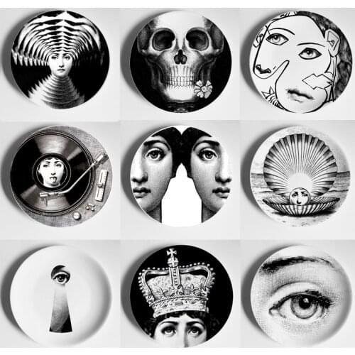 European MILAN Style Gorgeous Rare Plates Face Piero Wall Hanging Decorative 10 / 8 / 7 /6 Inch Dish