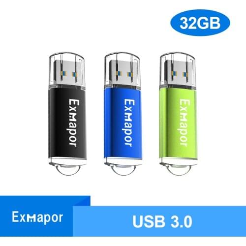 32GB Flash Drive USB 3.0, Exmapor USB Drive 32 GB USB3.0 High Speed 3 PCS Memory Stick Thumb Drives for PS4/PC/Laptop/Computer