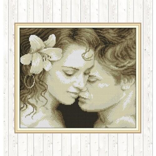 Joy Sunday Lovers Cross Stitch with Thread DMC DIY Crafts 14CT 11CT Canvas for Embroidery Kit Count Cross Stitch for Needlework