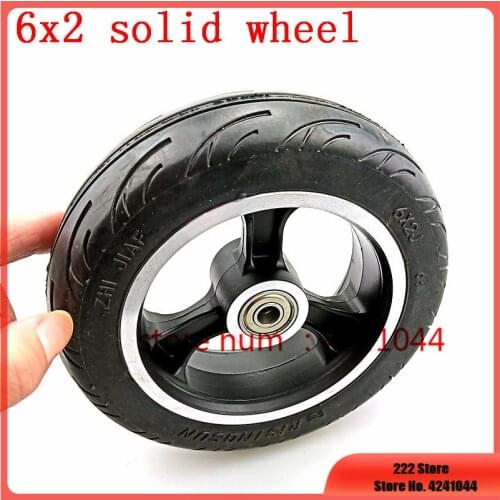 6 Inch Electric Scooter Wheel 6x2 Wheel With Air Tire Solid Tire Metal Hub 608 /628 Bearings 8/10mm Axle Hole Trolley Cart Wheel