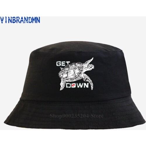 Comic Turtle Dive Get Down Bucket hats men women funny cotton scuba diver net hat combed cotton brand appare summer Fishing hats