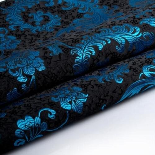 75cm*100cm COS costume garment brocade pillow decorative fabric dress / brocade - black blue Fissidens dress diy cloth