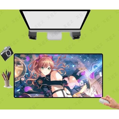 XGZ Japanese Sexy Anime Girl Office Mice Gamer Gaming Keyboard Mat Computer Tablet Large Lock Edge Washable Mouse Pad XXL