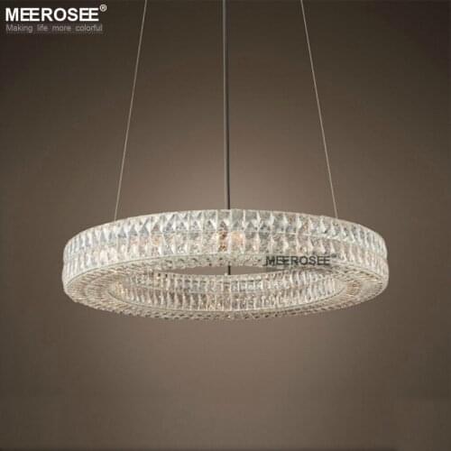 Round Good Crystal Chandelier Elegant Crystal Drop Lustre for Living room Hotel Project Cafe Restaurant Luminaires Hanging lamp