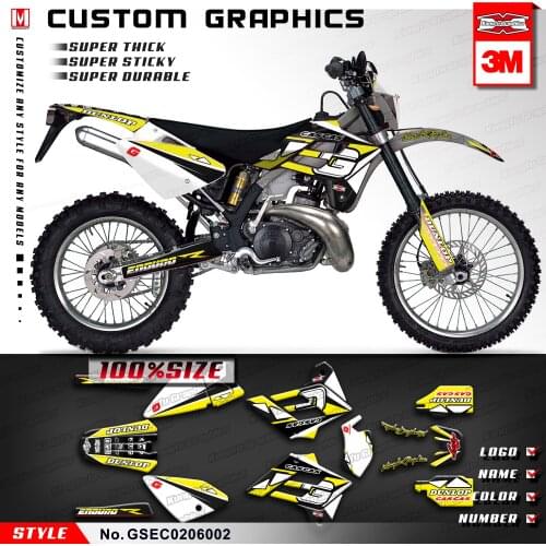 KUNGFU GRAPHICS Motocross Stickers MX Decals Kit for GAS GAS EC 125 200 250 300 2002 2003 2004 2005 2006 (Style no. GSEC0206002)