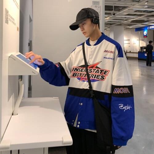 Mens Harajuku Bomber Jackets Streetwear Hip Hop Outwear Patchwork Oversiaed Coats Korean Fashions Windbreaker Varsity Jacket