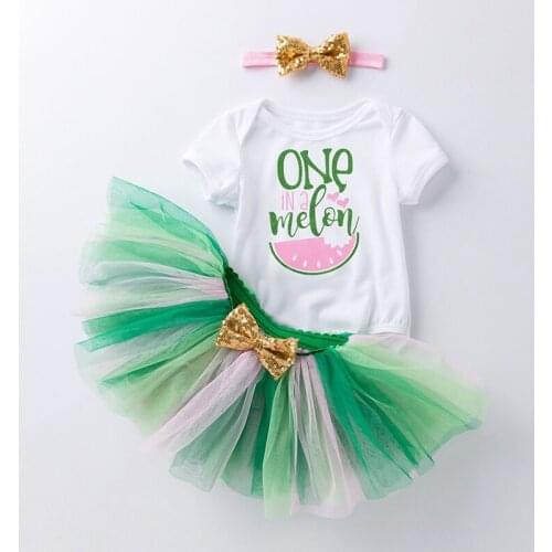 Summer Girl Baby Clothing Lovely Princess 0-24 Months Infant Girls Clothes Tutu Skirt+Romper+Headband Girl Infant Clothing Set