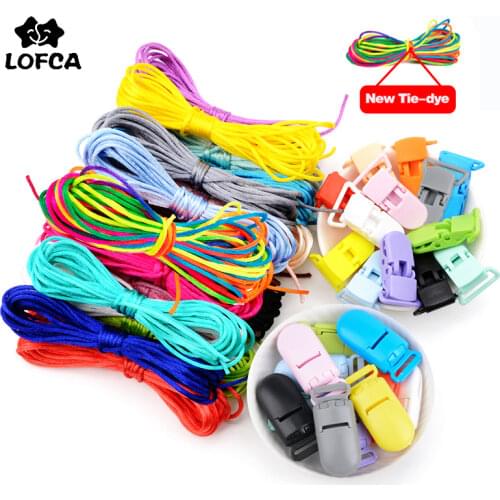 LOFCA Colorful Nylon Cord Baby Teether Pacifier Clip Accessories DIY For Teething Necklace Jewelry Pendant Making