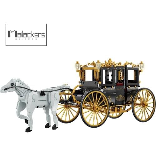 Mailackers Princess Carriage White Horse Classic Royal Carriage Car Model Building Blocks Ideas Assembled Toy For Girls Dec Gift