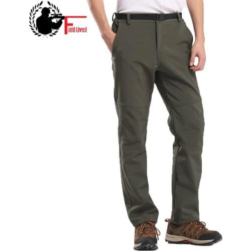 Men Women Winter Warm Softshell Thermal Velvet Pants Windproof Waterproof Male Thick Stretch Trousers Lined Fleece Zipper Jogger