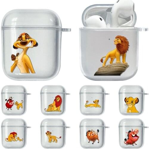 Disney The Lion King Soft Case For Airpods 2 1 Earphone Funda Clear Transparent TPU Protective Bluetooth Wireless Earphone Cover