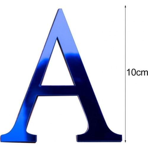 English Wall Sticker 3D Design Wallpaper Letters Acrylic Blue Mirror DIY Art For Kids Room Home Decor House Decoration Wholesale