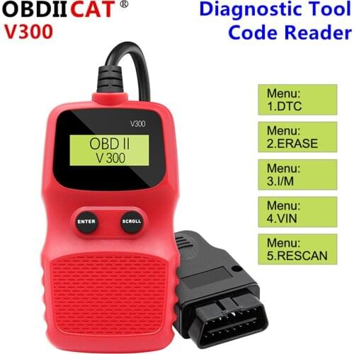 OBDIICAT Code Readers ELM327 V300 OBD2 OBDII Car Auto Diagnostic Tool Interface Scanner Check Engine Fault Diagnostic Scan Tools
