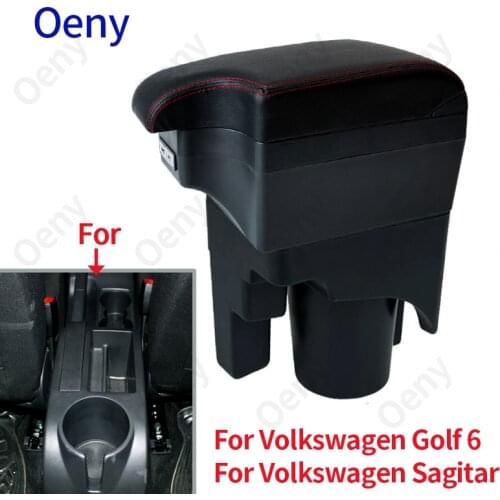 For Volkswagen Golf 6 Armrest box For VW Sagitar 2007-2012 Car Armrest Interior special Retrofit parts Center Storage box USB