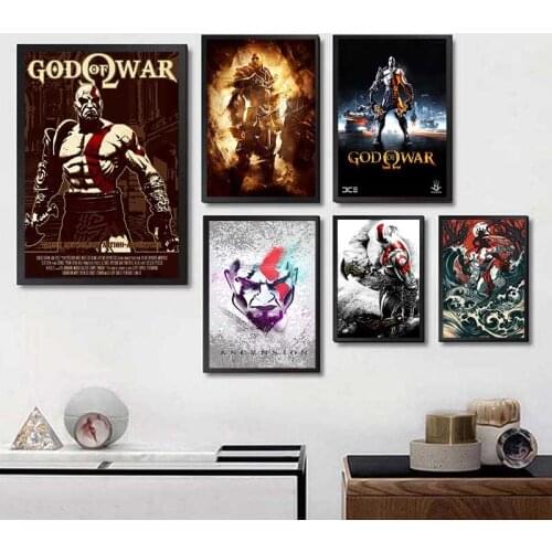 Popular poster God of War Movie Game Poster Nursery Kids Room Art Decor Home Decor painting