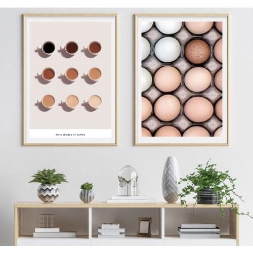 Kitchen Decor Poster Nine Shades of Coffee Eggs Canvas Print Wall Art Posters and Prints Abstract Pictures for Living Room Decor