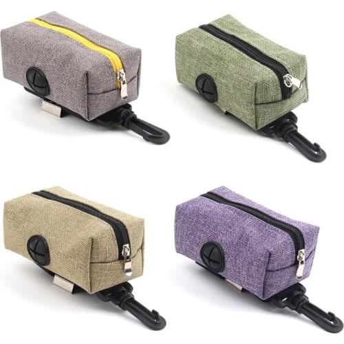 Dog Poop Bags Holder Leash Attached Waste Bag Dispenser Fit Most Dog Leash Portable for Hand Free Walking 4 Colors