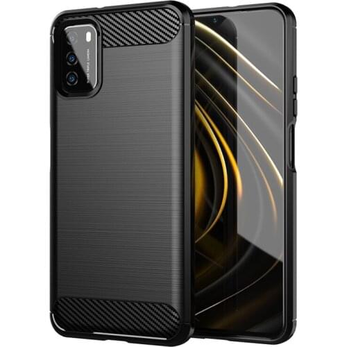 Shockproof Carbon Fiber Cover For Xiaomi Poco M3 Case Xiaomi Poco M3 F2 X3 NFC Silicone Back Case For Xiaomi Poco M3 M 3 Funda