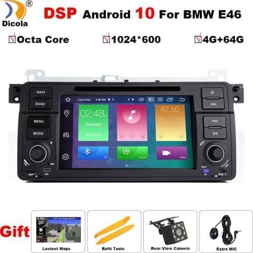 PX5 DSP Android 10.0 AutoRadio Car Player Stereo For BMW 3 Series E46 Multimedia M3 318/320/325/330/335 1998-2005 GPS Navigation