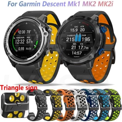 26mm Silicone Wristband Strap For Garmin Fenix 6X 6 Pro 5X 5 Plus Descent Mk1 MK2i D2 22mm Watch Easy Fit Quick Release Bracelet