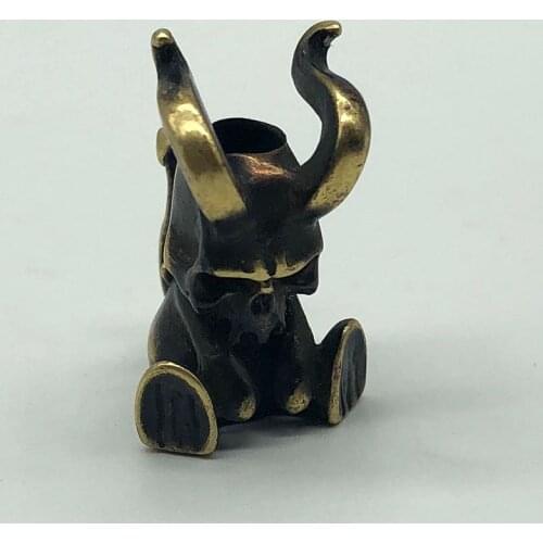 Handmade Little Devil Vintage Brass EDC Flashlight knife Tool Pendant DIY Pendant Umbrella Rope Cord Gadgets Paracord Beads