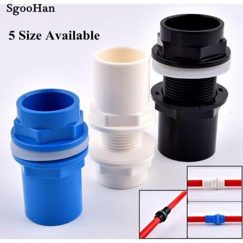 3 Colors 20~50mm Aquarium Drain Joint PVC Pipe Water Inlet Outlet Fittings Overflow Thread Water Tank Supply Fish Tank Connector