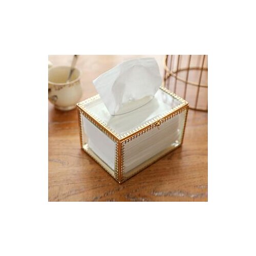 RETRO GLASS TISSUE BOX EUROPEAN STYLE LUXURY TISSUE STORAGE BOX HOUSEHOLD KITCHEN DINING TABLE TISSUE BOX
