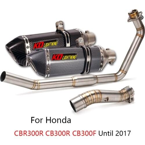 Slip-on Exhaust System for Honda CBR300R CB300F/R Until 2017 Motorcycle Front Mid Link Tube 51mm Mufflers Removable Db Killer