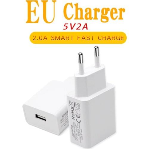 5V2A USB EU Mobile Phone Charger Travel In Europe Italy France Spain Wall Charger EU Adapter Plug For Electronic Device Charging